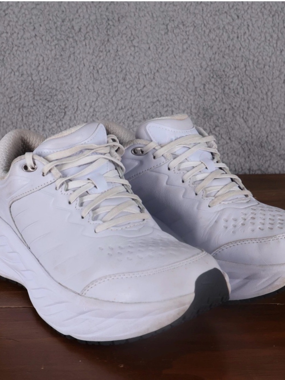 Hoka White Athletic Walking Shoes